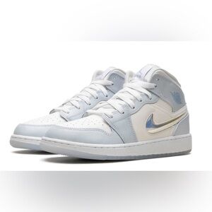 Jordan Kids' White & Light Blue Low-Top Sneakers